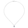 14K White Gold Sapphire and Diamond Teardrop Pendant Necklace - 0.04 ct