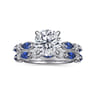 14K White Gold Sapphire and Diamond Wedding Band - 0.15 ct