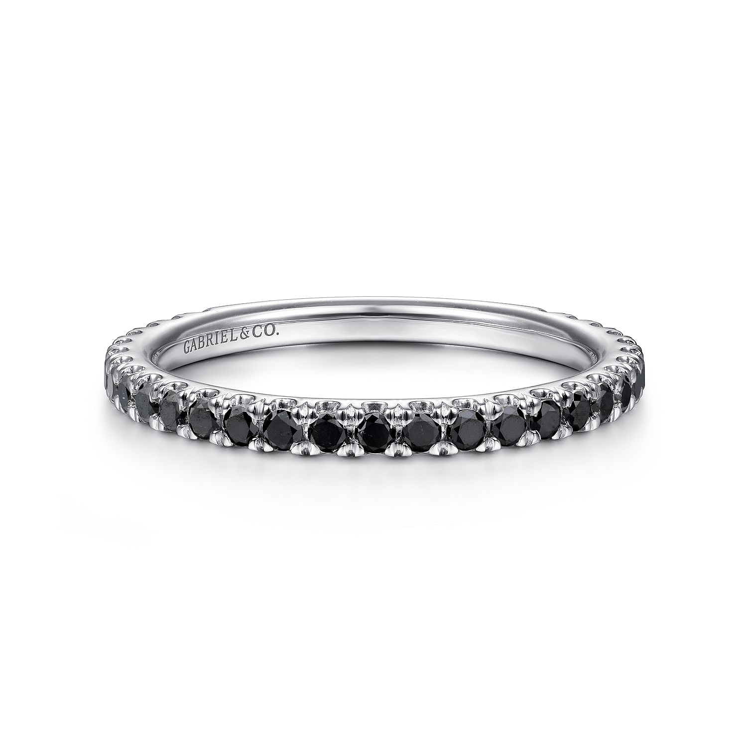 Outlet Black Diamond Stackable Wedding Ring 14k White Gold 1/6ct (Black, )