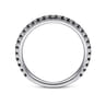 14K White Gold Scalloped Black Diamond Stackable Ring - 0.4 ct