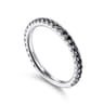 14K White Gold Scalloped Black Diamond Stackable Ring - 0.4 ct