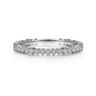 14K White Gold Scalloped Stackable Diamond Band Ring - 0.1 ct