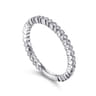 14K White Gold Scalloped Stackable Diamond Band Ring - 0.1 ct