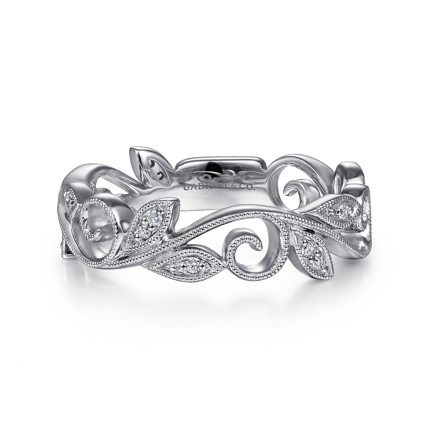 14K-White-Gold-Scrolling-Floral-Diamond-Stackable-Ring1