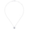 14K White Gold Sculpted Flower Pendant Necklace - 0.19 ct
