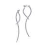14K White Gold Sculptural Diamond Drop Earrings - 0.45 ct