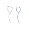 14K White Gold Sculptural Diamond Drop Earrings - 0.45 ct