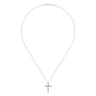 14K White Gold Segmented Diamond Cross Necklace - 0.15 ct