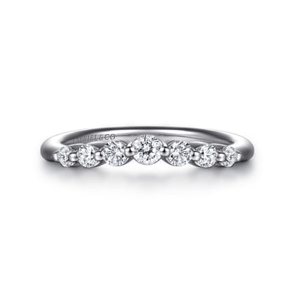 14K White Gold Share Prong Diamond Anniversary Band