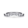 Curved Wedding Ring in 14k White Gold with  Natural Diamond at Gabriel & Co.