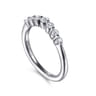Curved Wedding Ring in 14k White Gold with  Natural Diamond at Gabriel & Co.