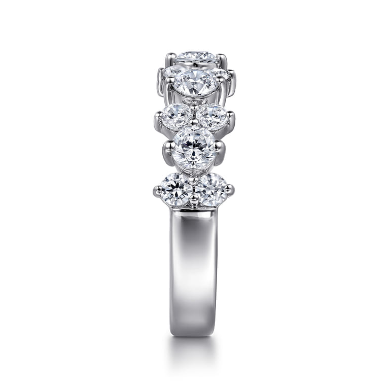 Fancy Wedding Ring in 14k White Gold with Round Natural Diamond at Gabriel & Co. - Shot 4