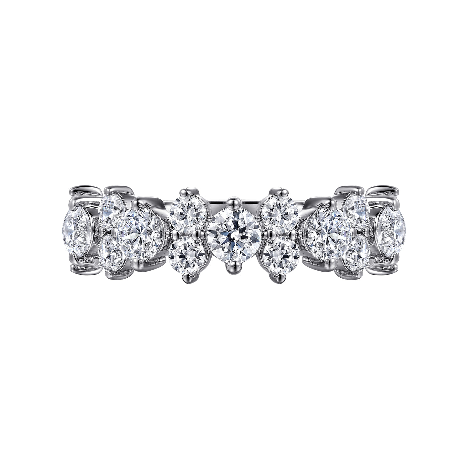Fancy Wedding Ring in 14k White Gold with Round Natural Diamond at Gabriel & Co. - Shot 6