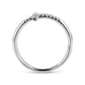14K White Gold Sideways Cross Diamond Ring - 0.11 ct