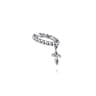 14K White Gold Single Bujukan Ear Cuff with Cross Charm