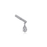 14K White Gold Single Diamond Ear Cuff with Teardrop Charm - 0.35 ct