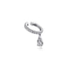 14K White Gold Single Diamond Ear Cuff with Teardrop Charm - 0.35 ct