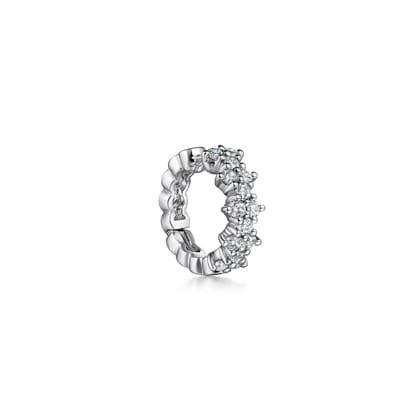 14K White Gold Single Diamond Ear Cuff