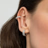 14K White Gold Single Diamond Ear Cuff - 0.35 ct