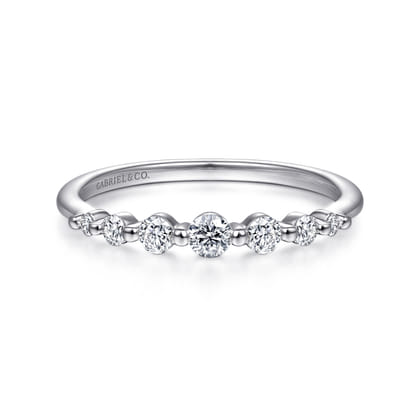 14K White Gold Single Prong Diamond Ring