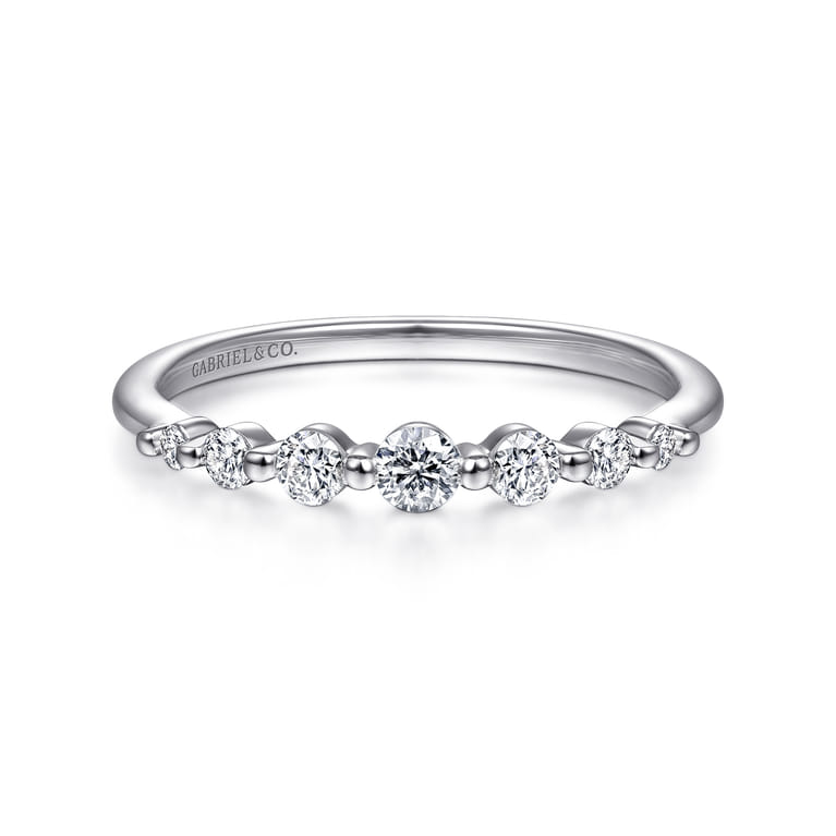14K White Gold Single Prong Diamond Ring - 0.25 ct - Shot 1