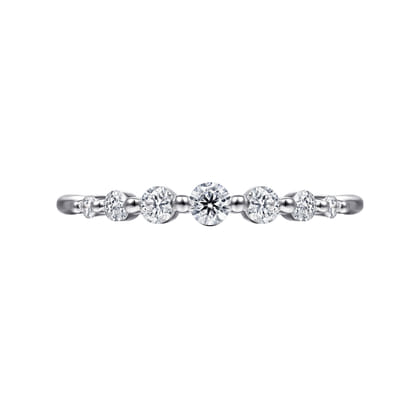 14K White Gold Single Prong Diamond Ring