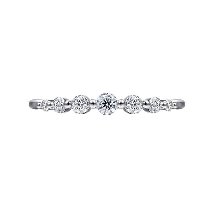 14K White Gold Single Prong Diamond Ring
