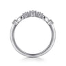 14K White Gold Single Prong Diamond Station Ring - 0.15 ct