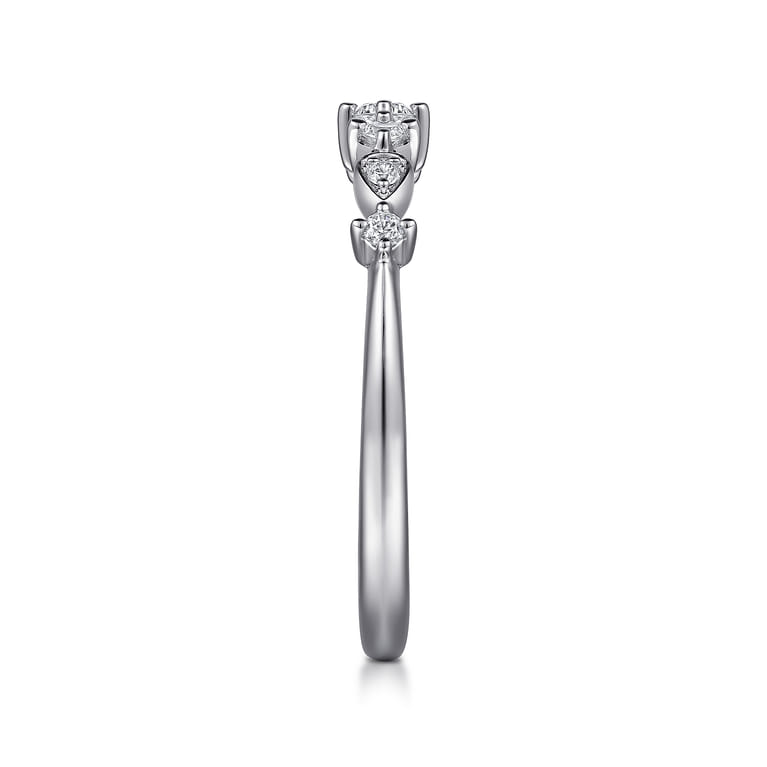 14K White Gold Single Prong Diamond Station Ring - 0.15 ct - Shot 4