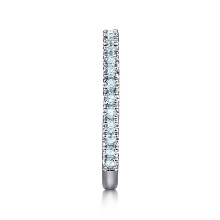 14K White Gold Sky Blue Topaz Stackable Ring - Shot 4