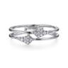 14K White Gold Spiked Diamond Stackable Ring - 0.09 ct