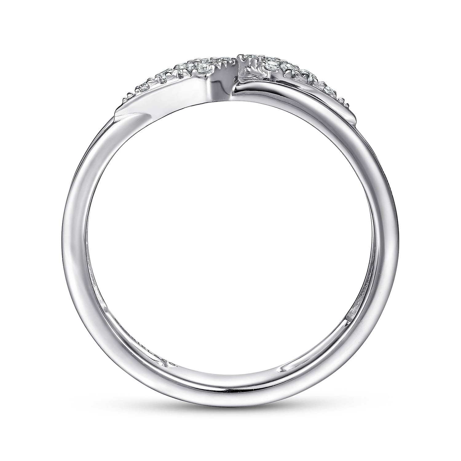 14K White Gold Spiked Diamond Stackable Ring - 0.09 ct - Shot 2