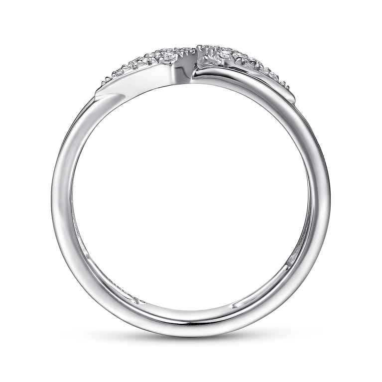 14K White Gold Spiked Diamond Stackable Ring - 0.09 ct - Shot 2
