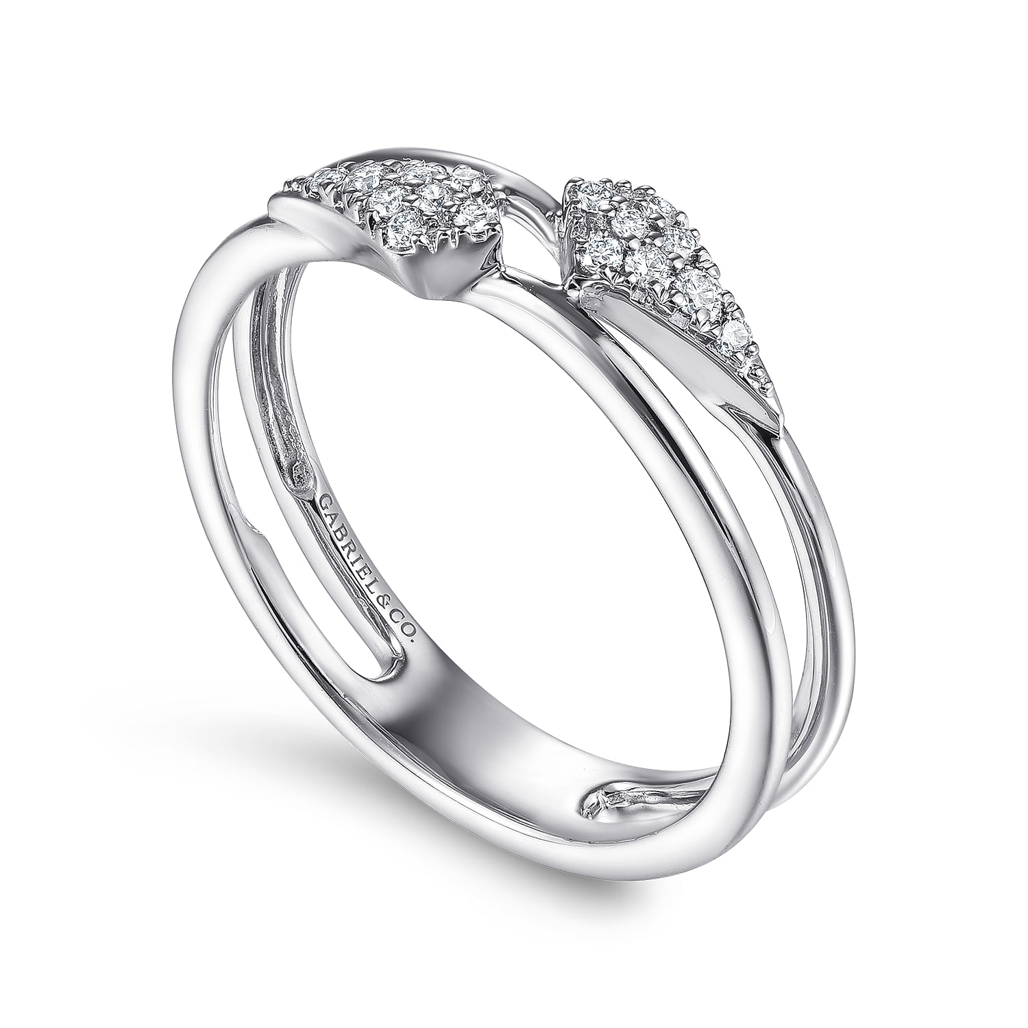 14K White Gold Spiked Diamond Stackable Ring - 0.09 ct - Shot 3