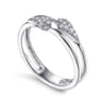 14K White Gold Spiked Diamond Stackable Ring - 0.09 ct