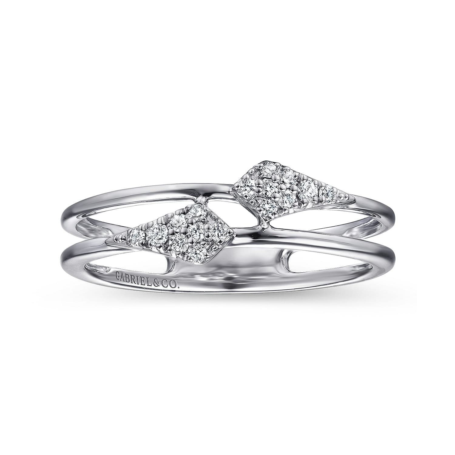 14K White Gold Spiked Diamond Stackable Ring - 0.09 ct - Shot 4