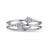 14K White Gold Spiked Diamond Stackable Ring - 0.09 ct