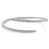 14K White Gold Split Bypass Diamond Bangle - 0.9 ct
