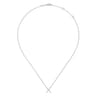 14K White Gold Split Chain Diamond X Necklace - 0.12 ct