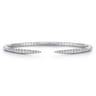 14K White Gold Split Diamond Spike Bangle Bracelet - 0.5 ct