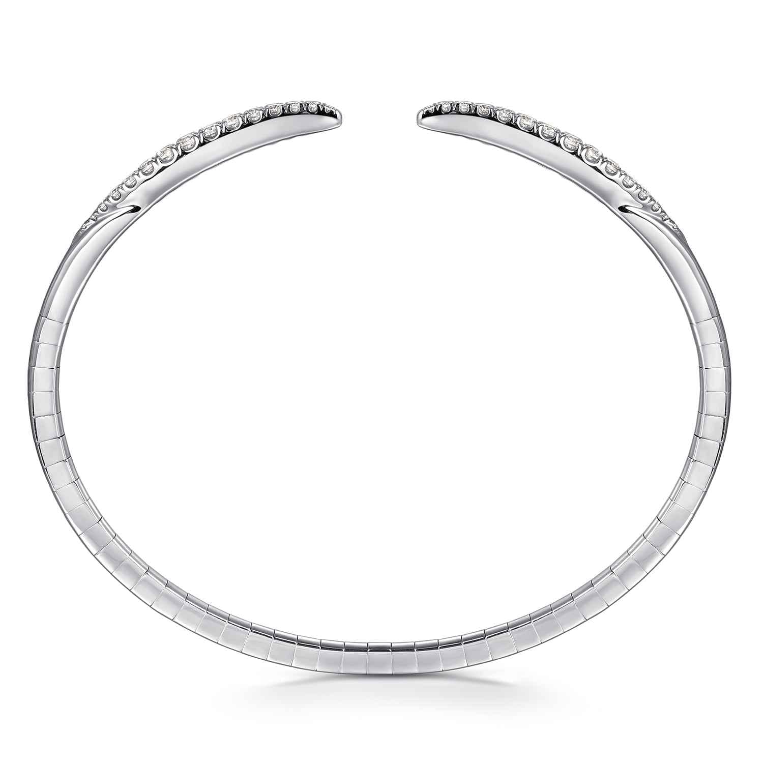 14K White Gold Split Diamond Spike Bangle Bracelet - 0.5 ct - Shot 3