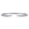14K White Gold Split Diamond Spike Bangle - 0.51 ct