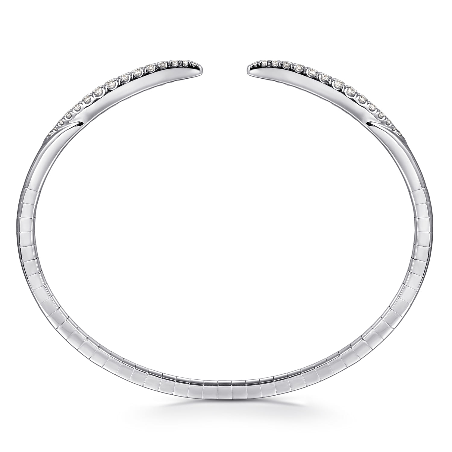 14K White Gold Split Diamond Spike Bangle - 0.51 ct - Shot 3
