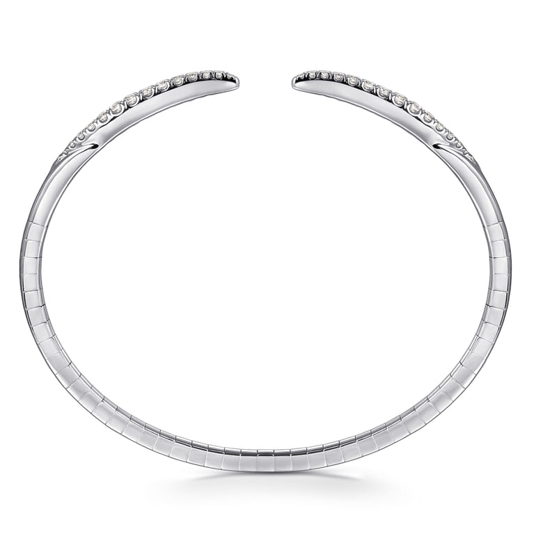 14K White Gold Split Diamond Spike Bangle - 0.51 ct - Shot 3