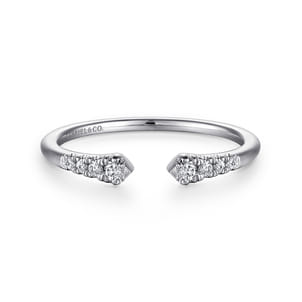 14K White Gold Split Diamond Stackable Ring