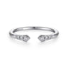 14K White Gold Split Diamond Stackable Ring - 0.1 ct