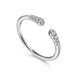 14K White Gold Split Diamond Stackable Ring