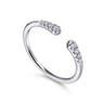 14K White Gold Split Diamond Stackable Ring - 0.1 ct