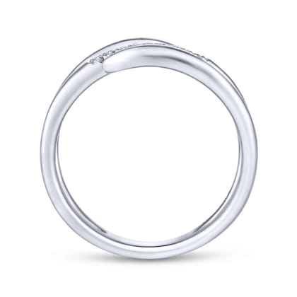 14K White Gold Split Shank Pave Diamond Wrap Ring