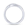 14K White Gold Split Shank Pave Diamond Wrap Ring - 0.05 ct
